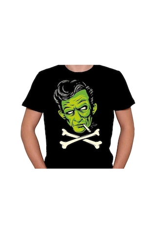 Johnny Cash Frankenstein Psycho Tişört Unisex T-shirt 001