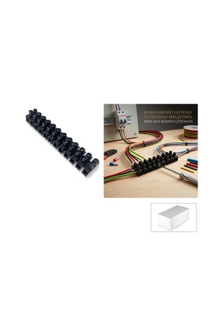 Ars Kod Plastik Sıra Klemens No-2 Siyah - 50'li Paket