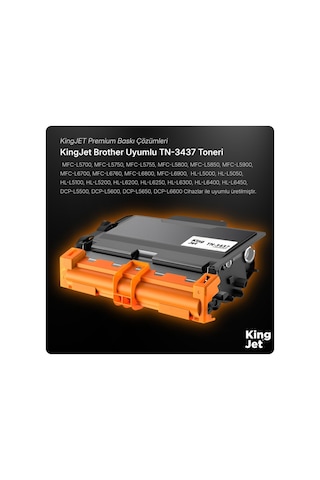 Kingjet Brother Uyumlu Tn-3437 Standart Kapasiteli Tekli Uyumlu Toner Hl-l6300dw