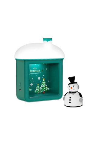 Teltree Yeşil Santa Kar Ev 3d Led Lamba, 2 Anahtar Modu Düğme + Bebek , 3 Parlaklık Seviyesi, Usb-c Şarjlı, Noel Dekorasyonu Hediyelik Yeşil