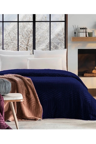 Özdilek Prestige Embos Çift Kişilik Battaniye 220x240 -lacivert Lacivert