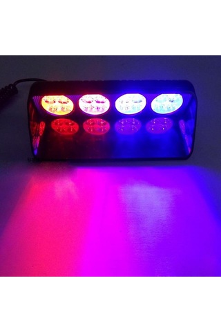 Cam İçi Çakar Lamba Uzaktan Kumandalı 16 Led 24W 12V Kırmızı-Mavi