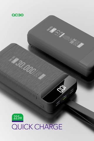 Powerway QC30 Siyah PD 22.5W 30.000 mAh Hızlı Şarj Powerbank