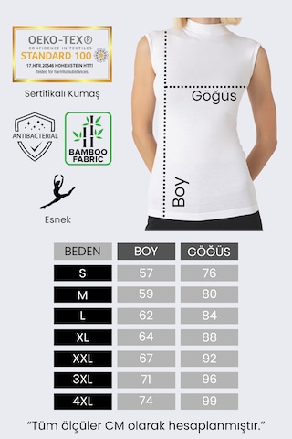 Nt Underwear Kadın Bambu Balıkçı Yaka Sıfır Kol Body Hafif, Rahat Ve Şık Ten