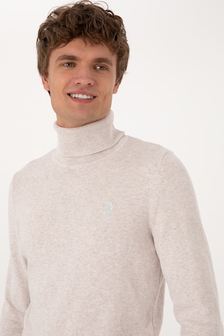 U.S. Polo Assn. Erkek Slim Fit Boğazlı Yaka Taş Basic Kazak 50288884-VR225