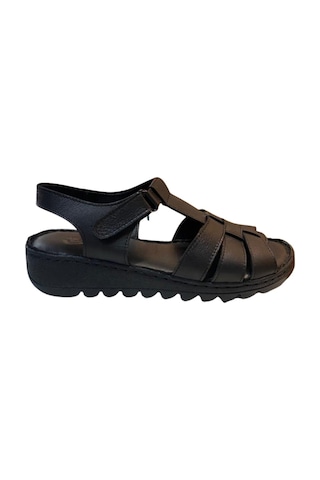 Neon Akm-008 Kadın Siyah Hakiki Deri Sandalet - 36 Siyah
