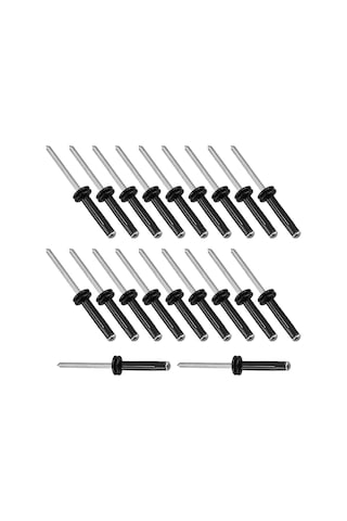 Geeroyoo Jk210313 Siyah Gümüş Çivili Fener, 20 Adet Kapak Contalı Nylon Çift Malzeme Seti