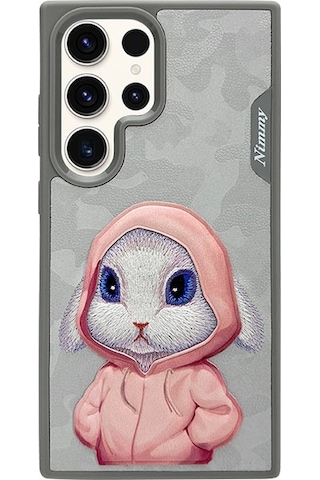 Nimmy Samsung S24 Uyumlu Rabbit Series Gri Telefon Kılıfı