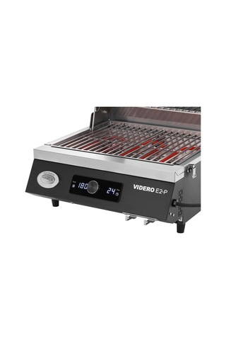 Rösle Videro E2-p Taşınabilir Elektrikli Barbekü 25582 / Camlı Kapak, Sıcak Tutma Izgarası, Toz Boyalı Çelik, Diğer