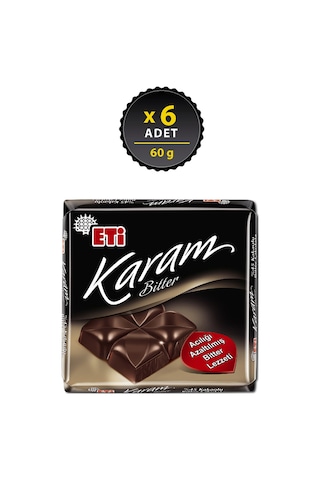 Eti Karam %45 Kakaolu Bitter Çikolata 6 x 60 G
