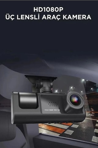 Araç İçi 1080p 3 Kameralı Lcd Ekranlı Gece Görüşlü , G-sensör , Geri Görüş Kamera 33508152