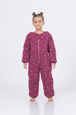 Cantoy Kız Erkek Çocuk Kalın Elyaf Dolgulu Premium Kalite 2.5 Tog Desenli Uyku Tulumu Mürdüm