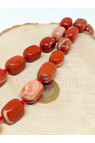 Yasam Tohumu Jasper Taşı Şekilli Kolye 39825 Pembe