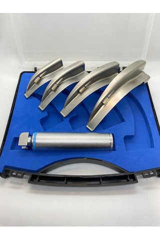 Lambalı Yetişkin Laringoskop Set 4 Blade Macintosh Eğri