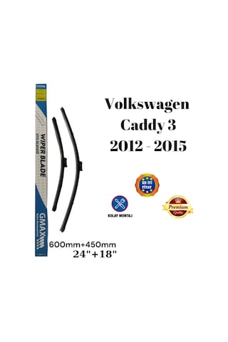 Volkswagen Caddy 3 2012 2013 2014 2015 Uyumlu 24"+18" İnç Araca Özel Ön Cam Silecek Süpürgesi Takımı 600+450mm