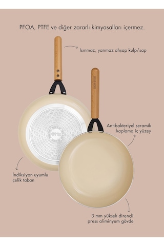 The Mia Cucina Di Mia İndüksiyon Tabanlı Seramik Tencere Tava Seti 5 Parça Çok Renkli