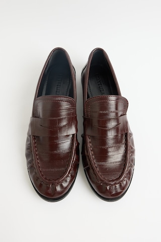 Lutvelizade Loafer 2517 Klasik Deri Görünümlü Oval Burun Bordo Su Yolu Kadın Loafer