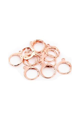 20 Adet Rose Renk Kaplamalı Ay Kanca Küpe Klipsi Küpe Kancası Tak