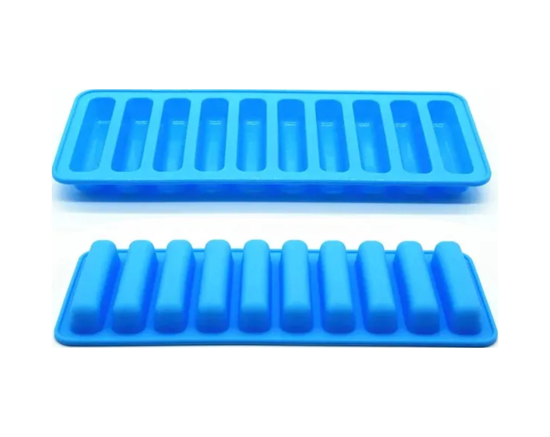 Mufunye Mavi Silikon Baking Kullanıma Uygun 10 Bölmeli Buzluk, Tekli, 25x9x2cm, 57g Ağırlık Mavi