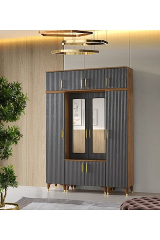 Doru Mdf Portmanto Antrasit - Ceviz