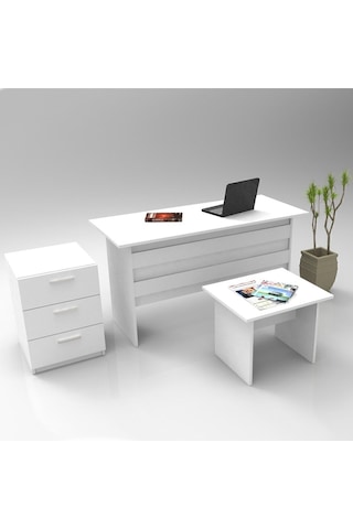Bega Abc Masa Sehpa Keson Ofis Büro Masa Takımı 3 Renk Beyaz Beg9-w Beyaz