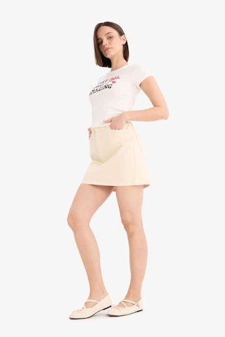 DeFacto Coool Normal Bel Gabardin Mini Etek E5346AX25SPER42 Ekru