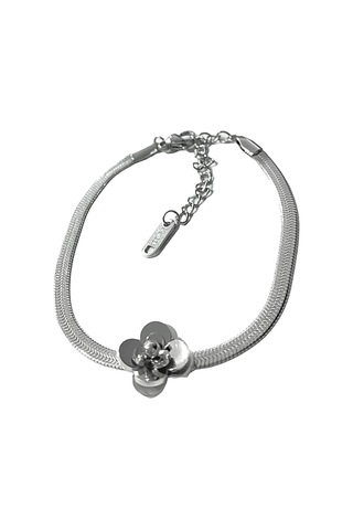 Çelik İtalyan Zincirli Kırçiçeği Gümüş Renk Kararmaz Bileklik 17+5 Boy Çelik