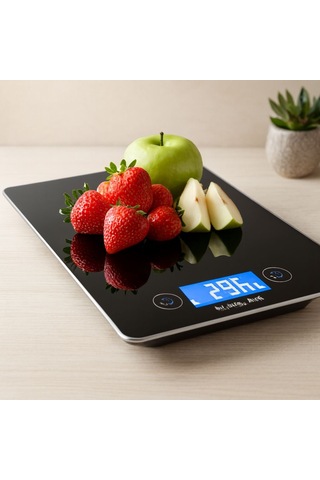 Cam Mutfak Tartısı 5kg/1g Lcd Açık Kırmızı