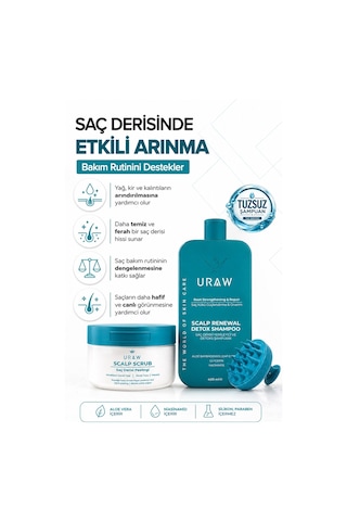 Hair Scrub Saç Derisi Peeling Seti Scrub + Detox Şampuan + Tarak Tüm Saçlar