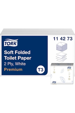Tork 114273 Katlamalı Premium Tuvalet Kağıdı 2 Katlı 252x30 Yaprak