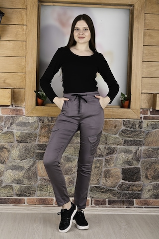 Black Steel Bel ve Paça Lastikli Kargo Cep Fermuarlı Pantolon-4444 Qkbyn4444