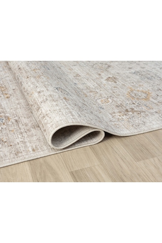 Mariesse Home Vintage Eskitme Desenli Makine Dokuma Salon Oturma Odası Halısı 10203 Bej