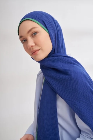 Armanda Müslin Biyeli Şal -90 X 200- 3352-02 - 90 X 200 / Lacivert - 1033 Lacivert - 1033