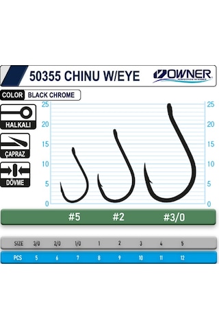 Owner 50355 Chinu W/ Eye Gun Black İğne - 1