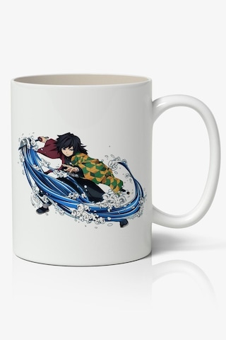 İblis Keser Demon Slayer Giyu Tomioka Anime Baskılı Beyaz Kupa Bardak Beyaz