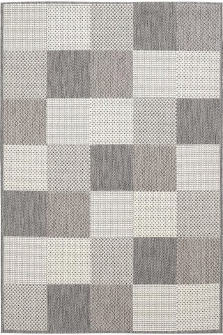 Cool Halı Grande 01 Gri Balkon Kilimi Dama Desenli Halı Antre Halısı Kaymaz Tabanlı Mutfak Kilimi