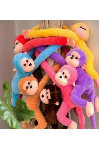 Peluş Maymun. Elleri Yapışabilen Uyku Ve Oyun Arkadaşı -70 Cm Pembe