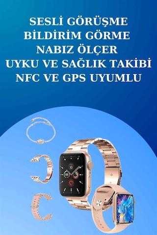 3 Kordonlu Dokunmatik Ekran Akıllı Saat Ve 2.nesil Kablosuz Bluetooth Kulaklık Anc/enc 3 Kordon
