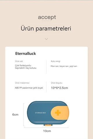 Taşınabilir İlaç Dağıtım Kutusu-mavi