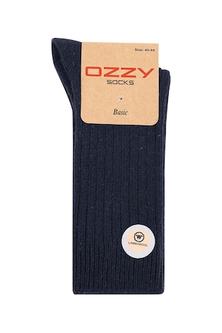 Ozzy Socks Kışlık Erkek Lambswool Yünlü Uyku Çorabı Soft Touch 5 Çift Siyah