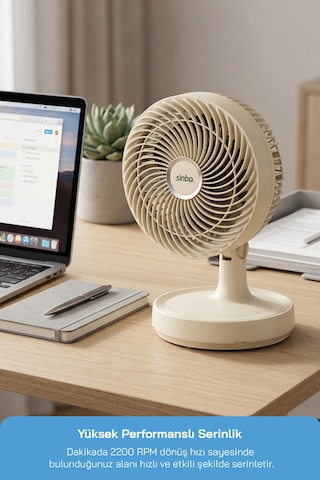 Sinbo Sf-7703 Kompakt Mini Masaüstü Fan Sessiz Vantilatör