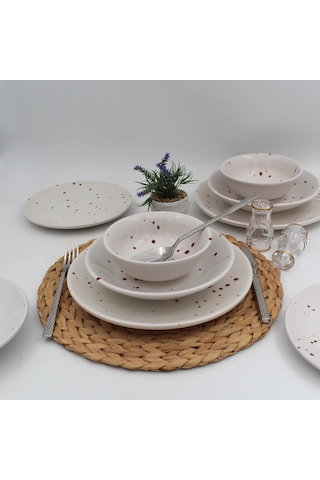 Point 18 Parça 6 Kişilik Yemek Takımı Karemel