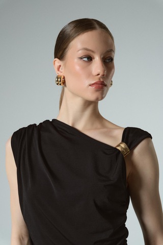 Buly Drape Elbise Siyah