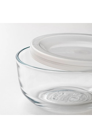 Ikea Bestämma 3'lü Gıda Saklama Kabı Seti 190 / 400 / 730 Ml Şeffaf Beyaz Şeffaf - Beyaz