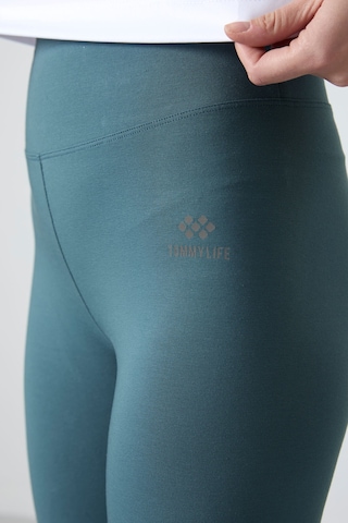 Tommylife Tommy Life Orman Yeşili Yüksek Bel Toparlayıcı Slim Fit Dar Paça Kadın Tayt - 94011 Yeşil