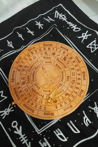 Pandül Sarkaç Tahtası Türkçe Ahşap Sarkaç Örtüsü Pirinç Pandül Ritüel Set