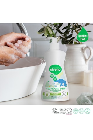 Siveno %100 Doğal Sıvı Kastil Sabun Zeytinyağlı Yoğun Nemlendirici Bitkisel Vegan 300 ML