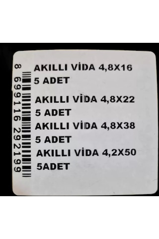 Multipack Matkap Uçlu Vida Seti Akıllı Vida