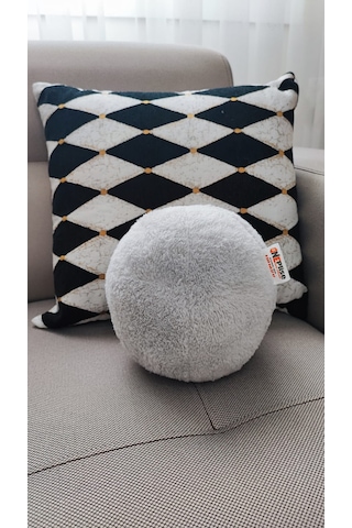 Top Kırlent Yastık 1 Küçük Gri 25 Cm