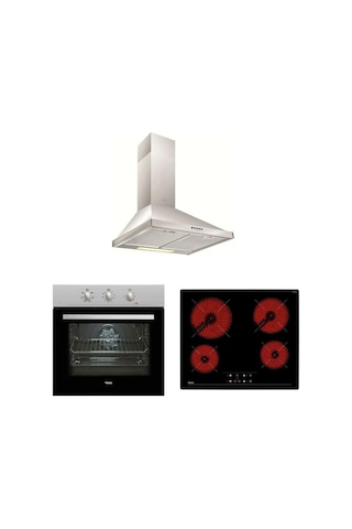 Teka HE 715 SS - TZ 6415 - DF 60 Inox Elektrikli Ankastre Set